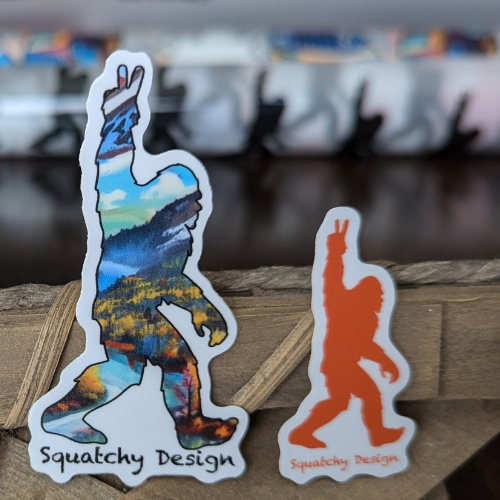 Lil Squatch Peace Sticker